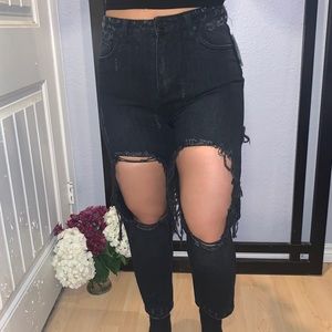 NWT UNIFxUrban Outfitters Distressed black jeans